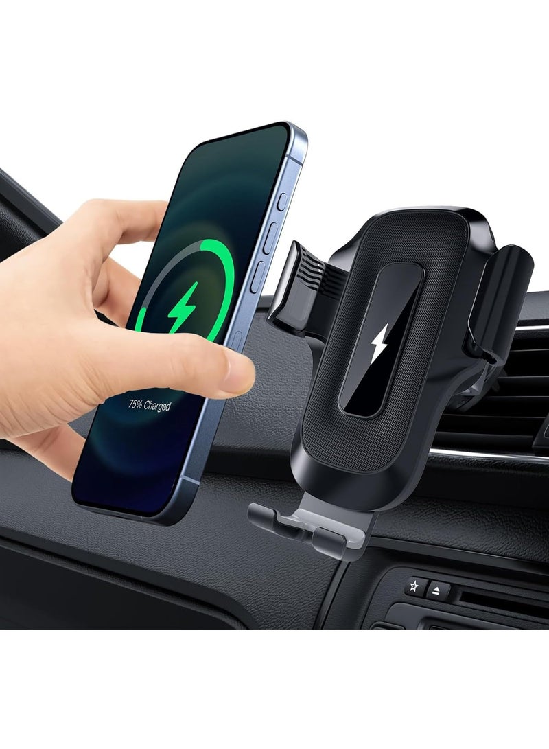 Arabest 15W Qi Auto-Clamping Car Charger - Fast Wireless Charging Phone Holder for iPhone 15/14/13 Pro, Samsung S23/S22 Ultra, All Qi Phones | Heatproof for UAE Summer | 360° Rotation & Secure Grip - Image 1